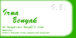 irma benyak business card